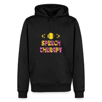 Speech Therapy Sun Speech Language Pathology SLP - Men’s Premium Organic Hoodie - black - Front - Nico (187cm)