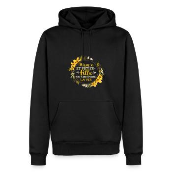 Petits-Enfants Mamie Petite Fille Cadeau - Sweat à capuche Premium bio Homme - noir - Devant - Nico (187cm)