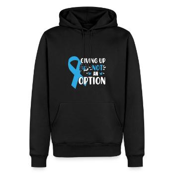 Colon Cancer Fighter - Men’s Premium Organic Hoodie - black - Front - Nico (187cm)