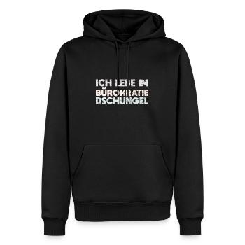 Ich Lebe Im Bürokratie-Dschungel - Männer Premium Bio Hoodie - Schwarz - Vorne - Nico (187cm)