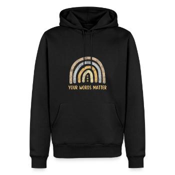 Orthophonie Vos mots comptent SLP - Sweat à capuche Premium bio Homme - noir - Devant - Nico (187cm)
