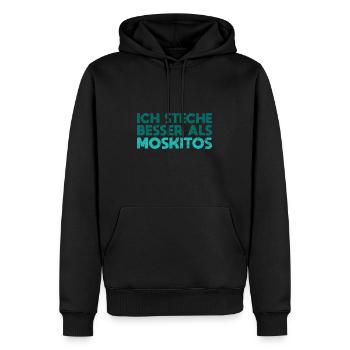 Ich Steche Besser Als Moskitos - Männer Premium Bio Hoodie - Schwarz - Vorne - Nico (187cm)