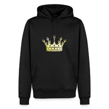 Couronne royale en or - Sweat à capuche Premium bio Homme - noir - Devant - Nico (187cm)