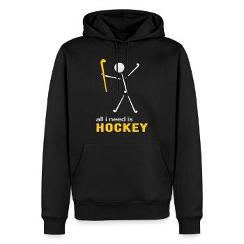 Hockey sur gazon Hockey Joueurs de hockey Saison de hockey - Sweat à capuche Premium bio Homme - noir - Devant - Nico (187cm)