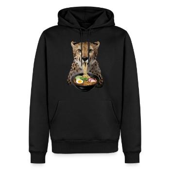 Gepard Ramen - Männer Premium Bio Hoodie - Schwarz - Vorne - Nico (187cm)