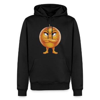 Orange - Männer Premium Bio Hoodie - Schwarz - Vorne - Nico (187cm)