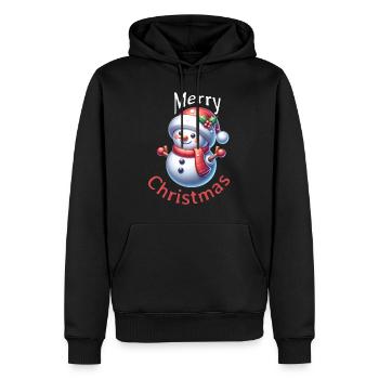 Schneemann Winter Weihnachtsmütze - Männer Premium Bio Hoodie - Schwarz - Vorne - Nico (187cm)