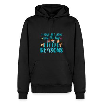 Enseignant Enseignement Citation Garderie Garde d’enfants - Sweat à capuche Premium bio Homme - noir - Devant - Nico (187cm)