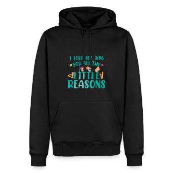 Professeur de maternelle Citation Assistant enseignant - Sweat à capuche Premium bio Homme - noir - Devant - Nico (187cm)