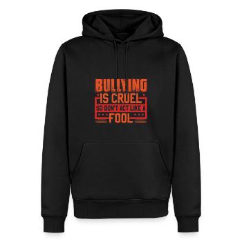 Anti-Mobbing-Monat | Tag der Einheit - Männer Premium Bio Hoodie - Schwarz - Vorne - Nico (187cm)