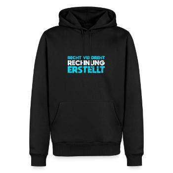 Recht Verdreht, Rechnung Erstellt - Männer Premium Bio Hoodie - Schwarz - Vorne - Nico (187cm)