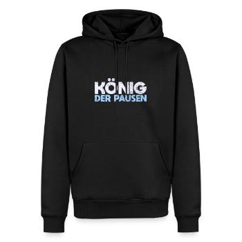 König Der Pausen - Männer Premium Bio Hoodie - Schwarz - Vorne - Nico (187cm)
