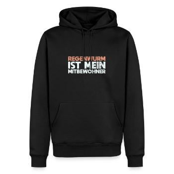Regenwurm Ist Mein Mitbewohner - Männer Premium Bio Hoodie - Schwarz - Vorne - Nico (187cm)