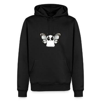 papillon Halloween bande dessinée fantôme - Sweat à capuche Premium bio Homme - noir - Devant - Nico (187cm)