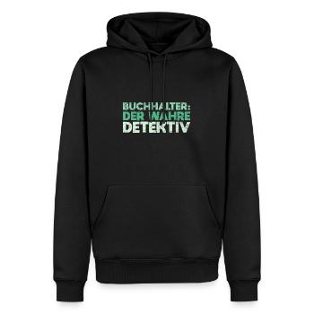 Buchhalter: Der Wahre Detektiv - Männer Premium Bio Hoodie - Schwarz - Vorne - Nico (187cm)