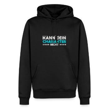 Retusche Kann Dein Charakter Nicht Fixieren - Männer Premium Bio Hoodie - Schwarz - Vorne - Nico (187cm)