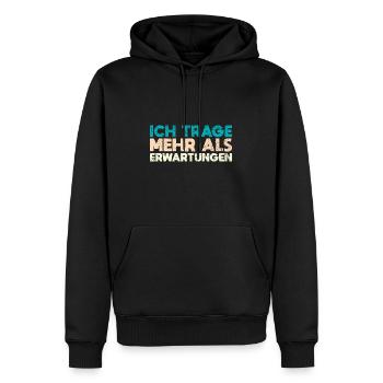 Ich Trage Mehr Als Erwartungen - Männer Premium Bio Hoodie - Schwarz - Vorne - Nico (187cm)