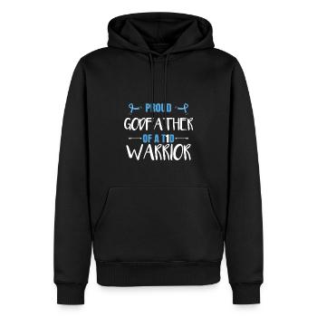 Fier parrain d’un guerrier du DT1 - Sweat à capuche Premium bio Homme - noir - Devant - Nico (187cm)