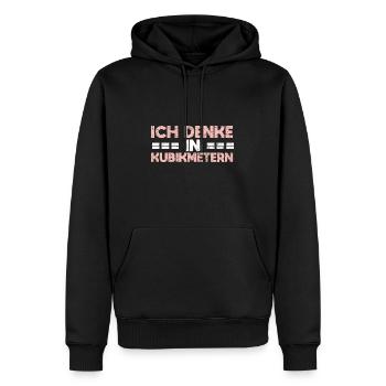 Ich Denke In Kubikmetern - Männer Premium Bio Hoodie - Schwarz - Vorne - Nico (187cm)