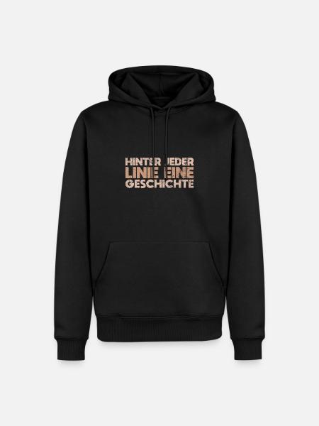 Hinter Jeder Linie, Eine Geschichte - Männer Premium Bio Hoodie - Schwarz