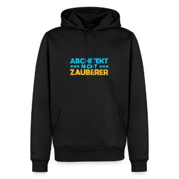 Architekt, Nicht Zauberer - Männer Premium Bio Hoodie - Schwarz - Vorne - Nico (187cm)