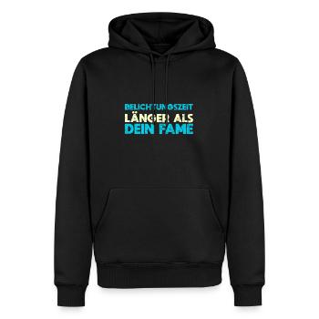 Belichtungszeit Länger Als Dein Fame - Männer Premium Bio Hoodie - Schwarz - Vorne - Nico (187cm)