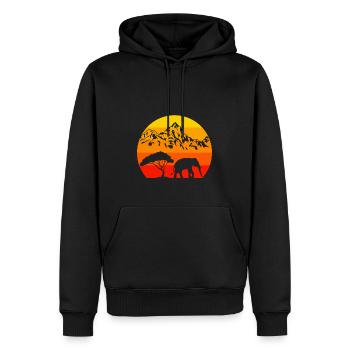 Elefanten Liebhaber Afrika Tier Retro Elefant - Männer Premium Bio Hoodie - Schwarz - Vorne - Nico (187cm)