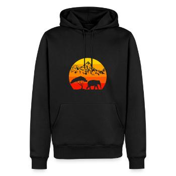 Afrique Amoureux des animaux Zoo Animal Rétro Éléphant - Sweat à capuche Premium bio Homme - noir - Devant - Nico (187cm)
