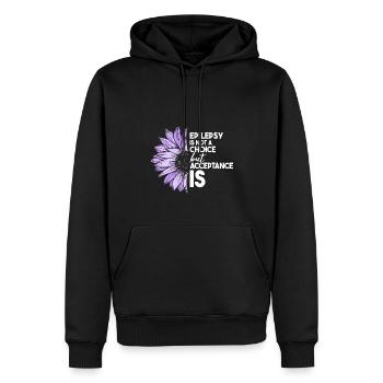 Epilepsy Is Not A Choice but Acceptance Is- - Men’s Premium Organic Hoodie - black - Front - Nico (187cm)