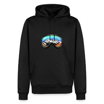 Ski Brille Symbol Berge - Männer Premium Bio Hoodie - Schwarz - Vorne - Nico (187cm)