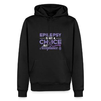 Epilepsy Is Not A Choice - Men’s Premium Organic Hoodie - black - Front - Nico (187cm)