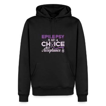 Bewusstsein für Epilepsie | Epilepsie ist keine Wahl - Männer Premium Bio Hoodie - Schwarz - Vorne - Nico (187cm)