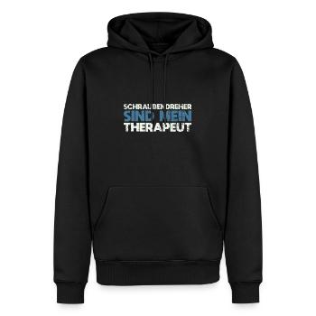 Schraubendreher Sind Mein Therapeut - Männer Premium Bio Hoodie - Schwarz - Vorne - Nico (187cm)