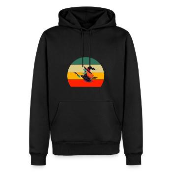Hexenbesen Hexen Kostüm Geschenk Retro Halloween - Männer Premium Bio Hoodie - Schwarz - Vorne - Nico (187cm)