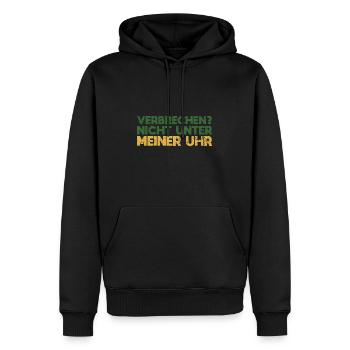 Verbrechen? Nicht Unter Meiner Uhr - Männer Premium Bio Hoodie - Schwarz - Vorne - Nico (187cm)