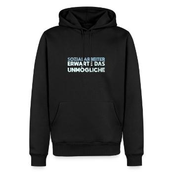 Sozialarbeiter - Erwarte Das Unmögliche - Männer Premium Bio Hoodie - Schwarz - Vorne - Nico (187cm)
