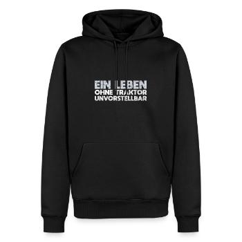 Ein Leben Ohne Traktor, Unvorstellbar - Männer Premium Bio Hoodie - Schwarz - Vorne - Nico (187cm)