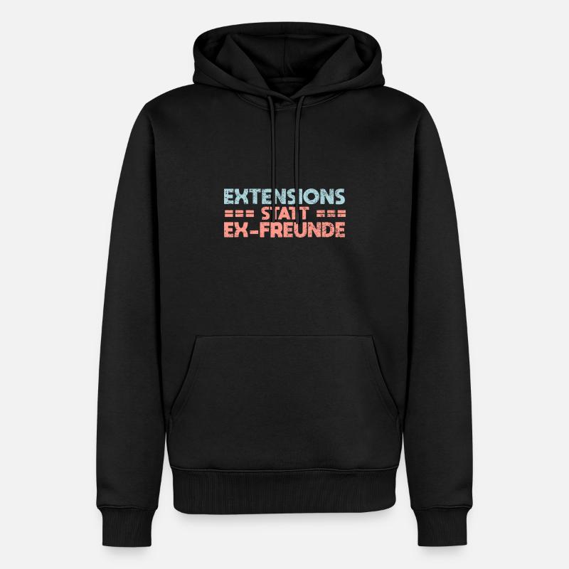 Extensions Statt Ex-Freunde - Männer Premium Bio Hoodie - Schwarz