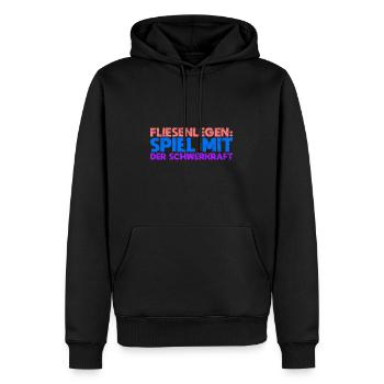 Fliesenlegen: Spiel Mit Der Schwerkraft - Männer Premium Bio Hoodie - Schwarz - Vorne - Nico (187cm)
