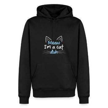 Miau, ich bin eine Katze Duh Kinder Tierliebhaber Katze - Männer Premium Bio Hoodie - Schwarz - Vorne - Nico (187cm)