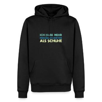 Ich Habe Mehr Persönlichkeiten Als Schuhe - Männer Premium Bio Hoodie - Schwarz - Vorne - Nico (187cm)