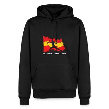Mujer Tenista Tenis - Sweat à capuche Premium bio Homme - noir - Devant - Nico (187cm)