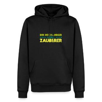 Bin Mechaniker, Keine Zauberer - Männer Premium Bio Hoodie - Schwarz - Vorne - Nico (187cm)