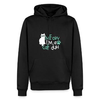 Drôle de chat Apparel Halloween Miaou Je suis un chat Duh - Sweat à capuche Premium bio Homme - noir - Devant - Nico (187cm)