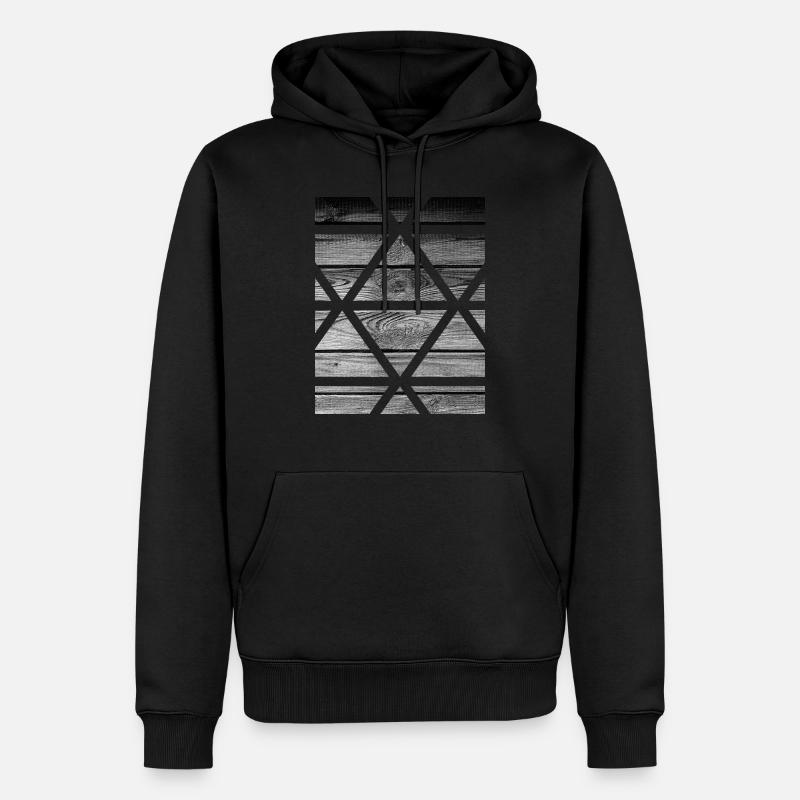 Holz - Männer Premium Bio Hoodie - Schwarz