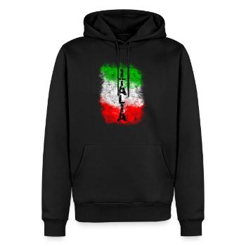 italia - Männer Premium Bio Hoodie - Schwarz - Vorne - Nico (187cm)