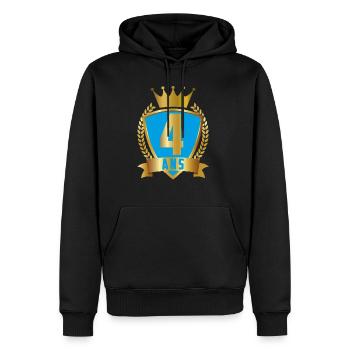 4ANS-BLEU - Sweat à capuche Premium bio Homme - noir - Devant - Nico (187cm)
