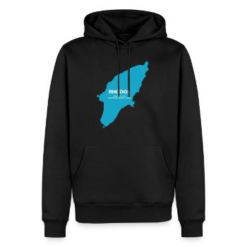 Rhodes est la vie - Sweat à capuche Premium bio Homme - noir - Devant - Nico (187cm)