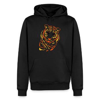 Tigerkopf Großkatze Kätzchen Geschenk Idee - Männer Premium Bio Hoodie - Schwarz - Vorne - Nico (187cm)