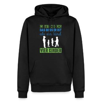 Vier Kinder - Männer Premium Bio Hoodie - Schwarz - Vorne - Nico (187cm)